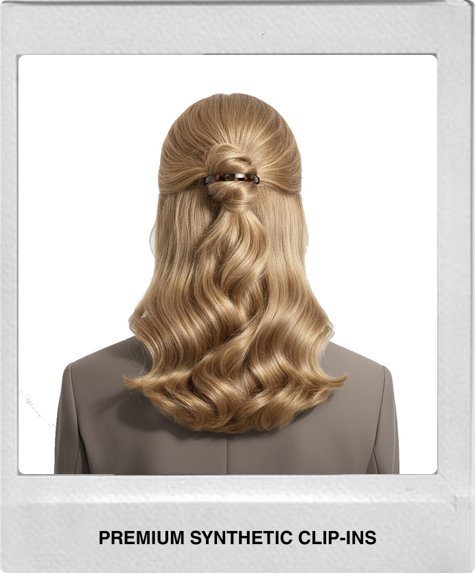 Premium synthetic clip-ins