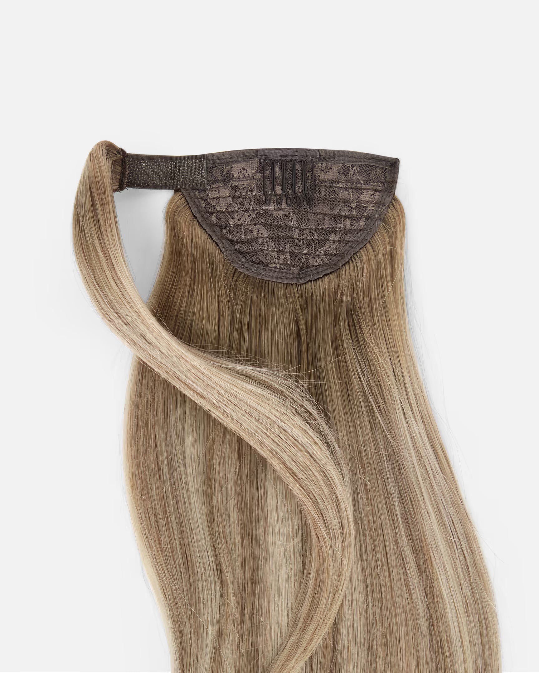 Natural Ponytail Clip-In Ombre "Espresso Con Panna"