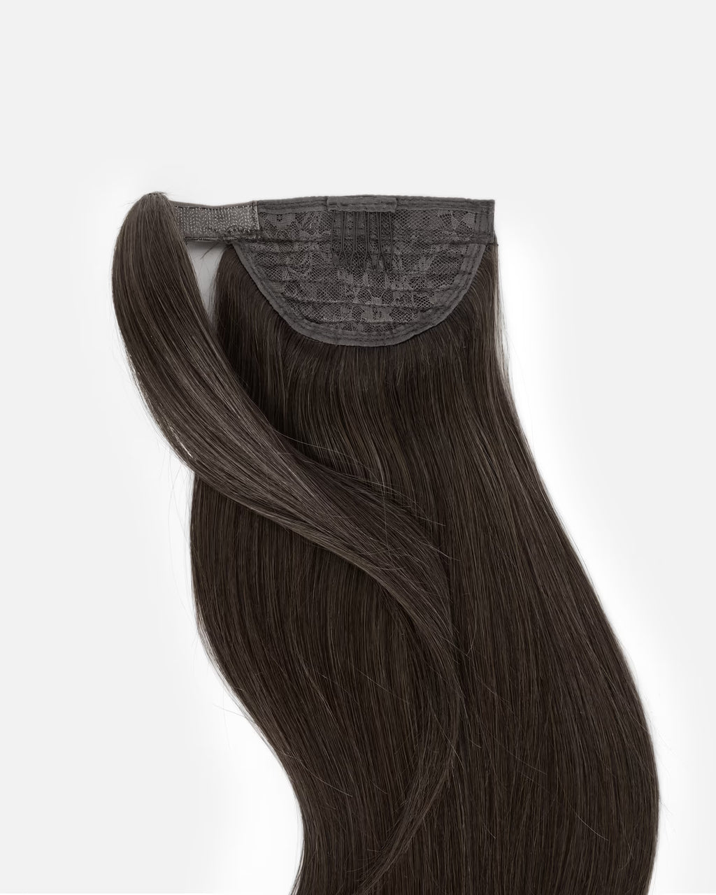 Natural Ponytail Clip-In Czarny "Iced Americano"