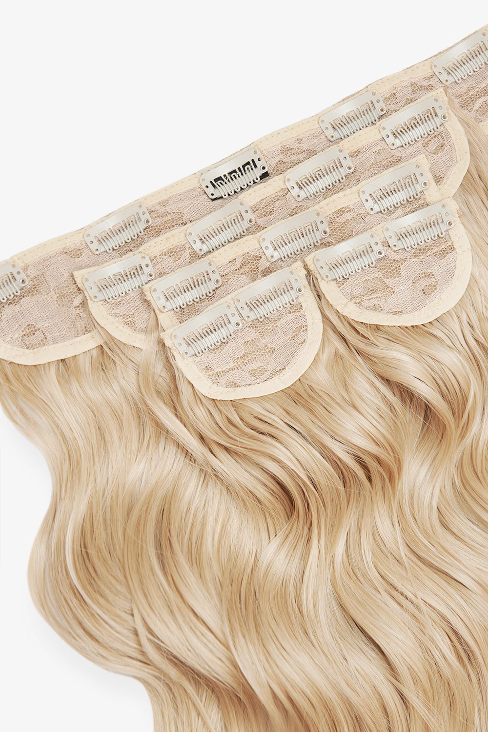Premium Synthetic Włosy Clip-In Blond "Iced Lemon Cake"