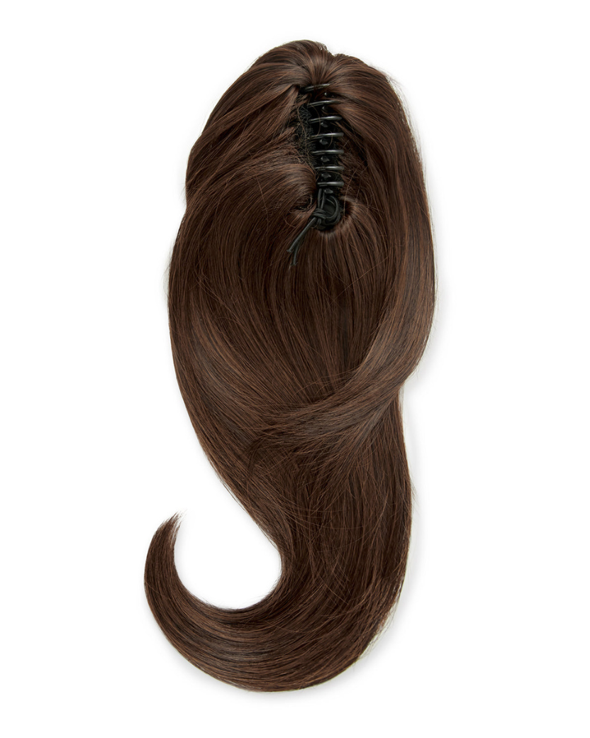 Premium Synthetic Ponytail Clip-In Brązowy "Brown Sugar Latte"