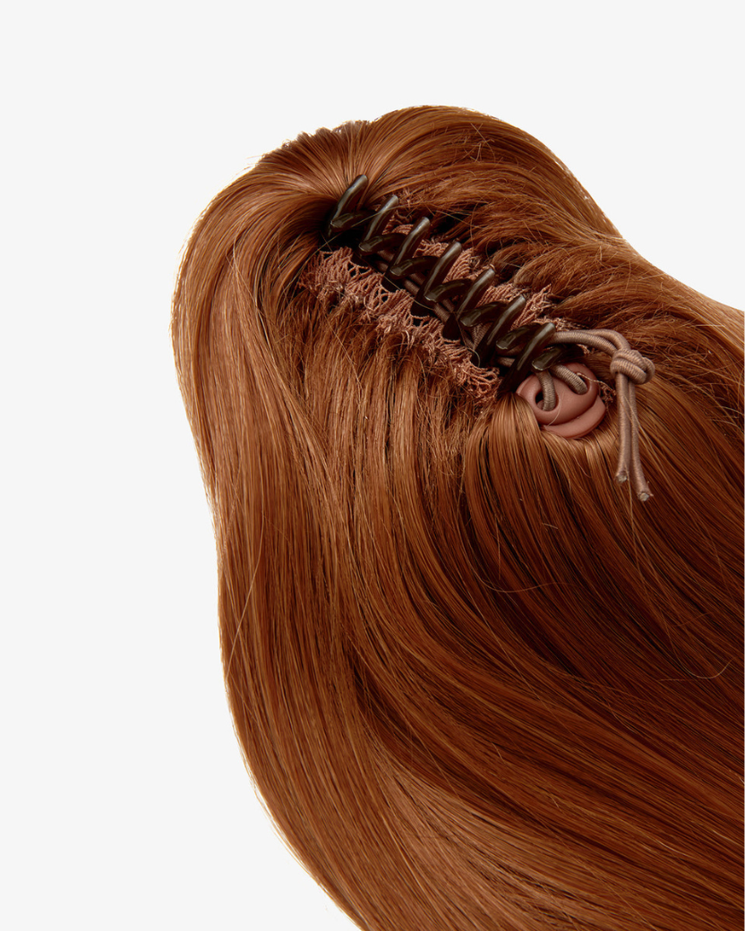 Premium Synthetic Ponytail Clip-In Brązowy "Caramel Brulee"