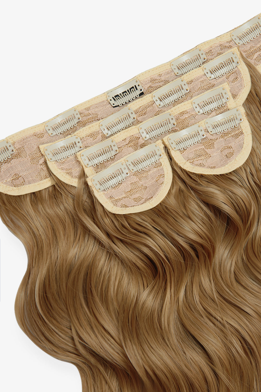 Premium Synthetic Włosy Clip-In Brązowe "Hazelnut Caramel"
