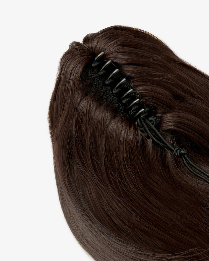 Premium Synthetic Ponytail Clip-In Brązowy "Cocoa"