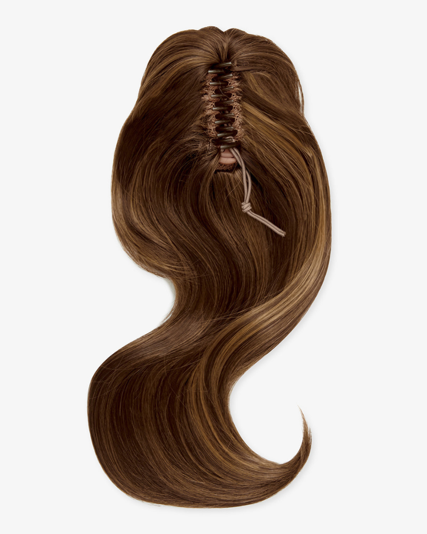 Premium Synthetic Ponytail Clip-In Brązowy "Toffee Nut"