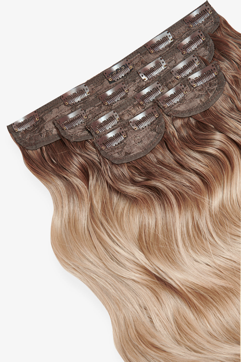 Premium Synthetic Włosy Clip-In Blond "Vanilla Caramel Latte"