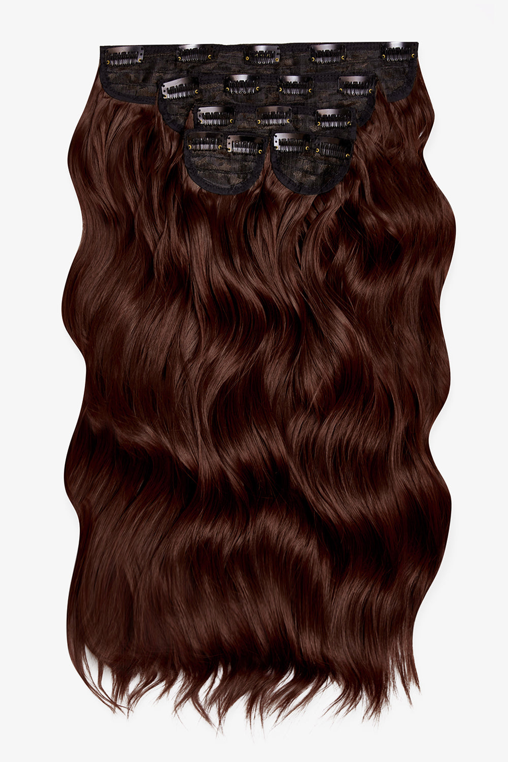 Premium Synthetic Włosy Clip-In Brązowe "Mocha"