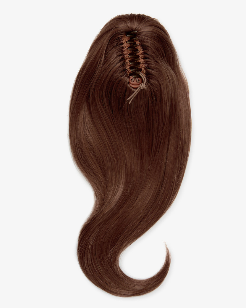 Premium Synthetic Ponytail Clip-In Brązowy "Cinnamon Latte"