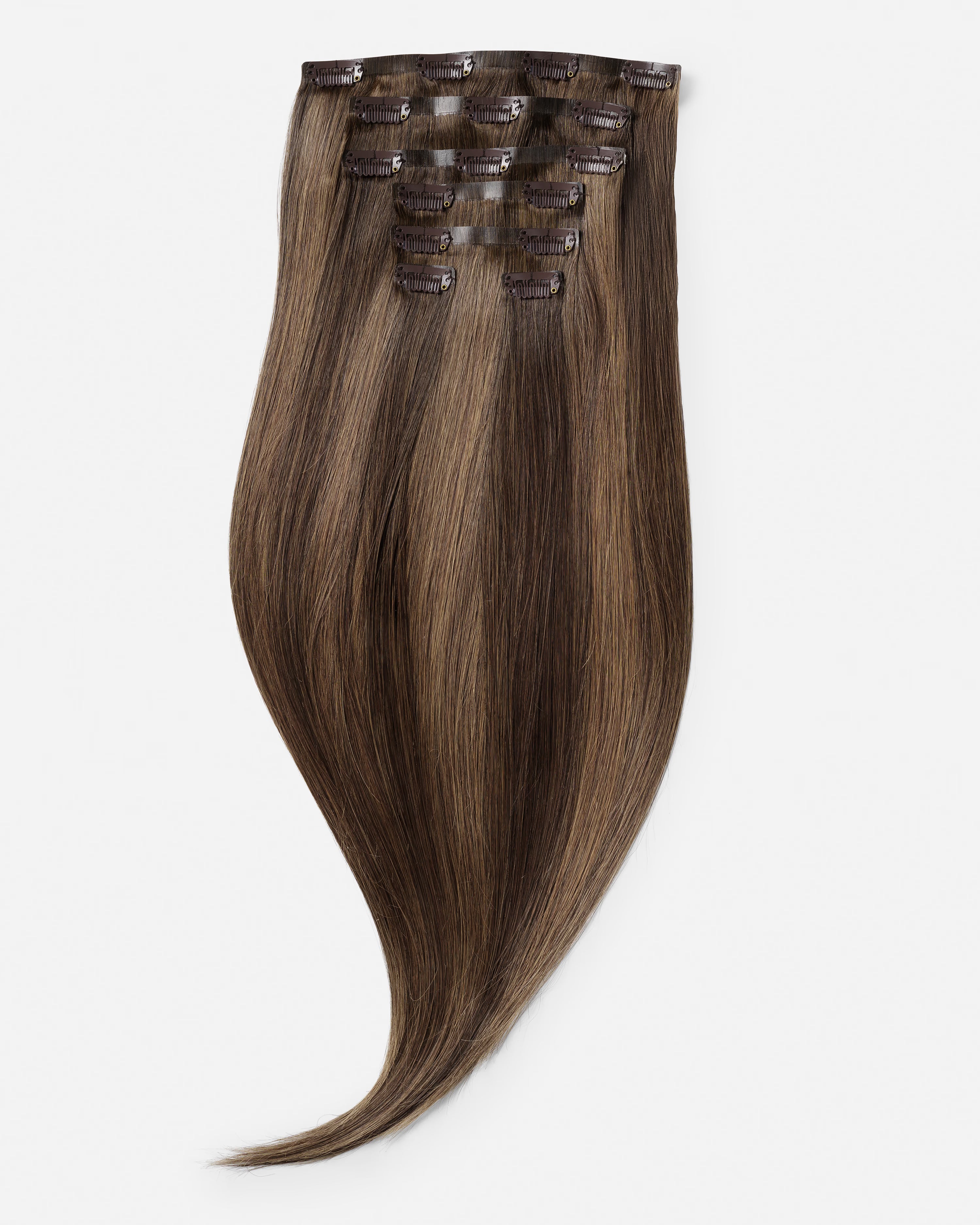 Naturalne Włosy Clip-In Brązowe "Cocoa Glaze"